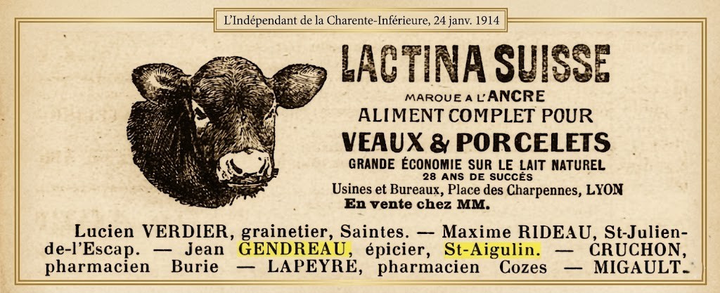 Publicité de l'époque pour Lactina Suisse