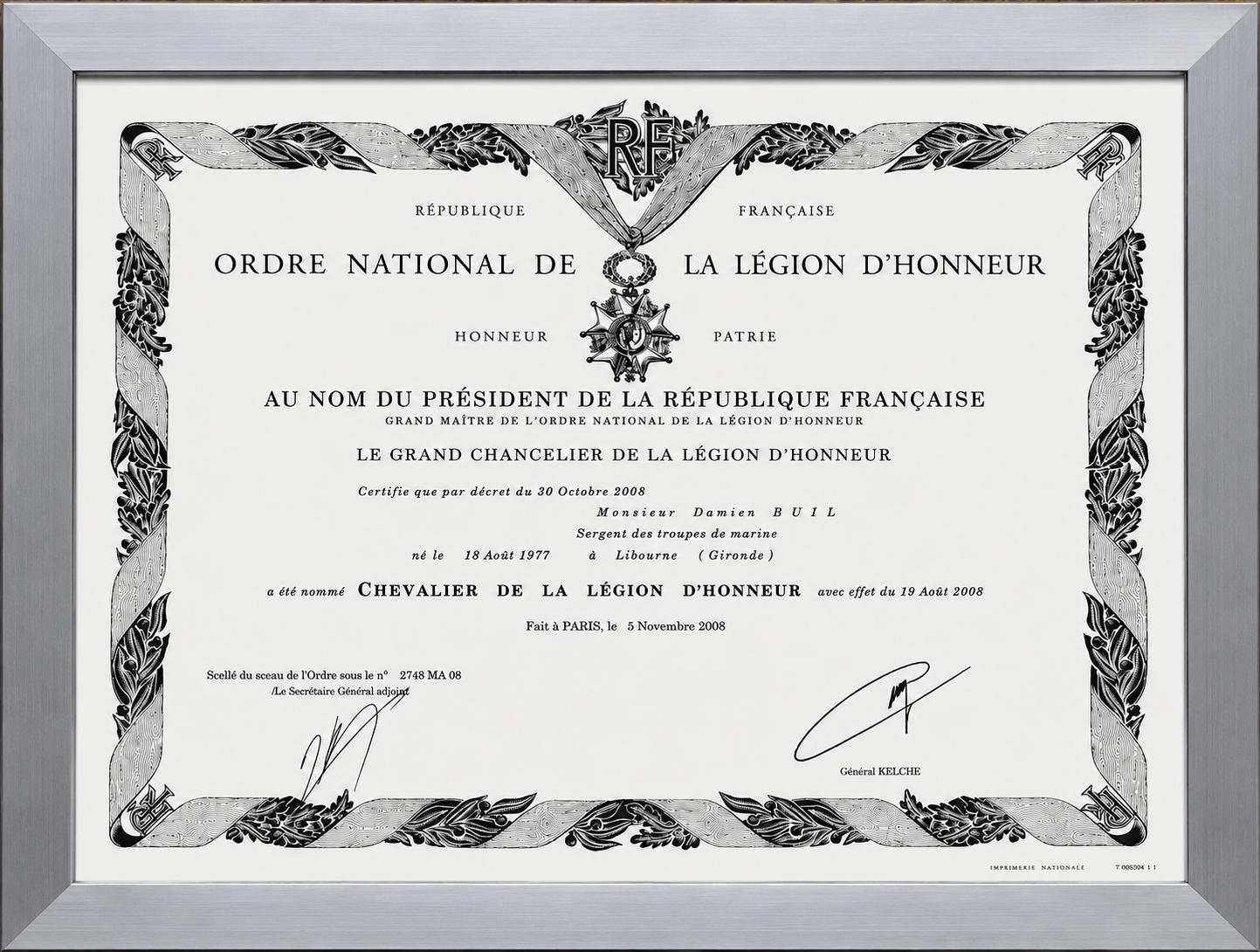 La reconnaissance suprême de la Nation