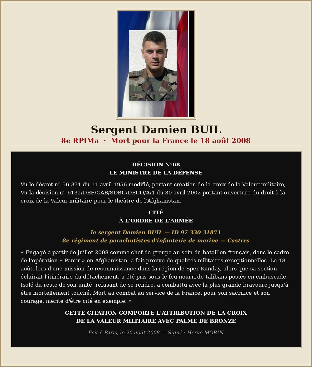 L’honneur du courage