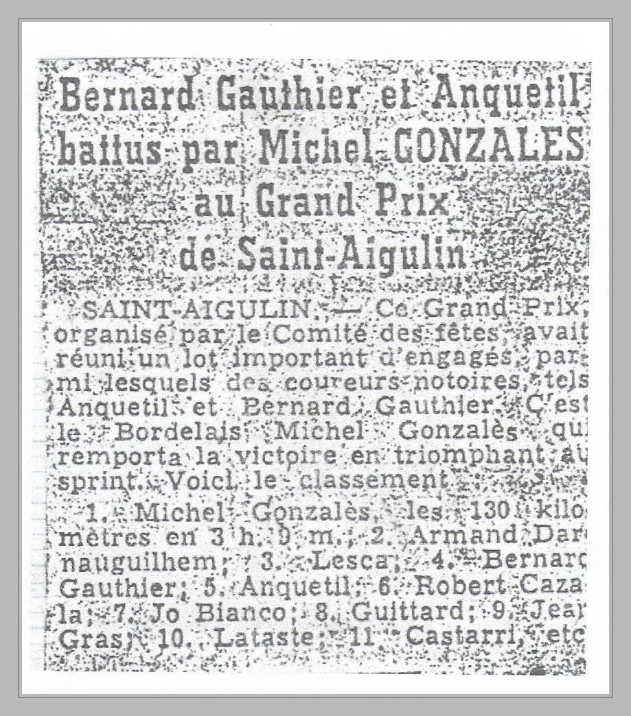 Le triomphe de Gonzales — 1957
